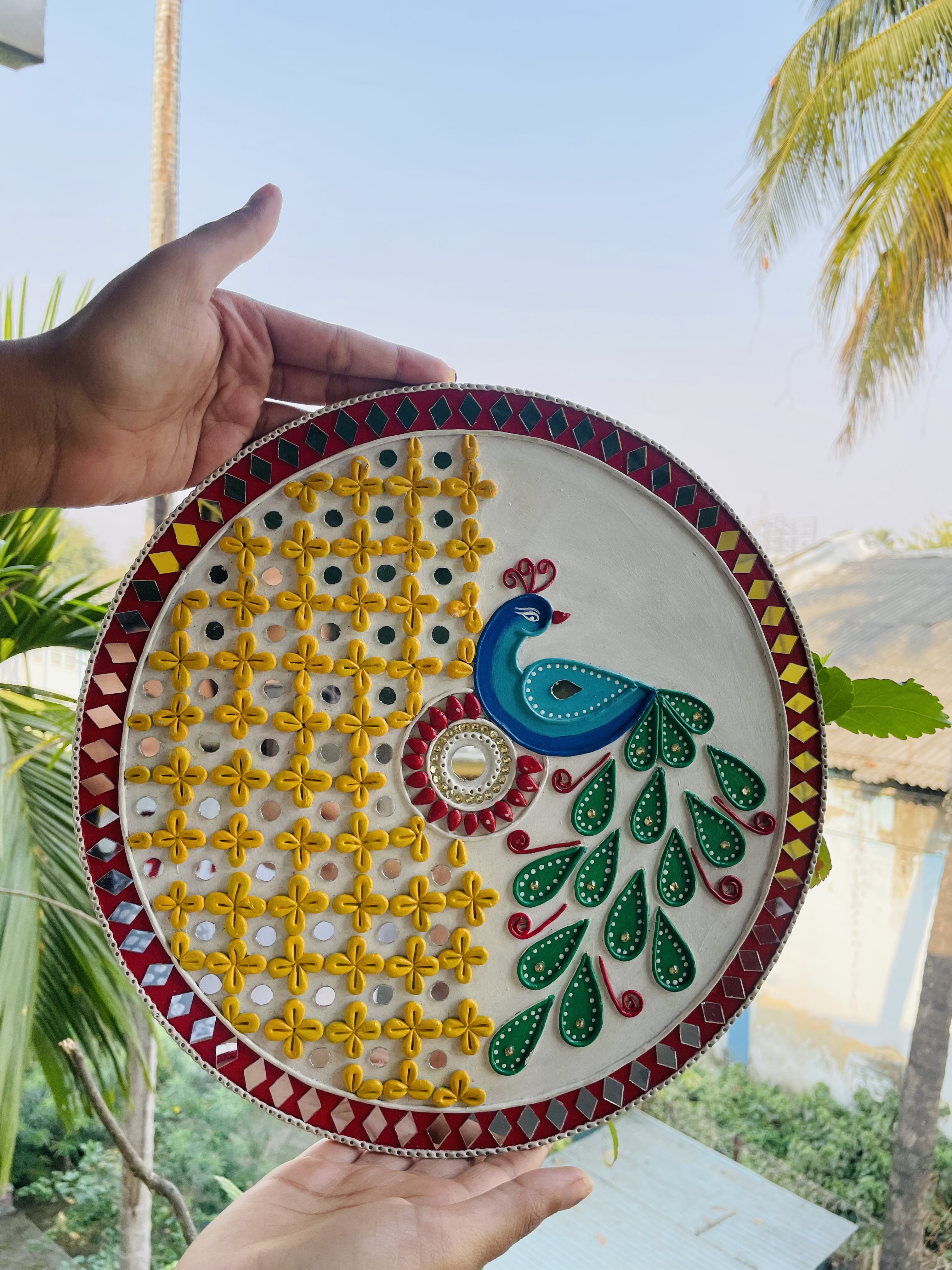 Beautiful mayur Lippan art