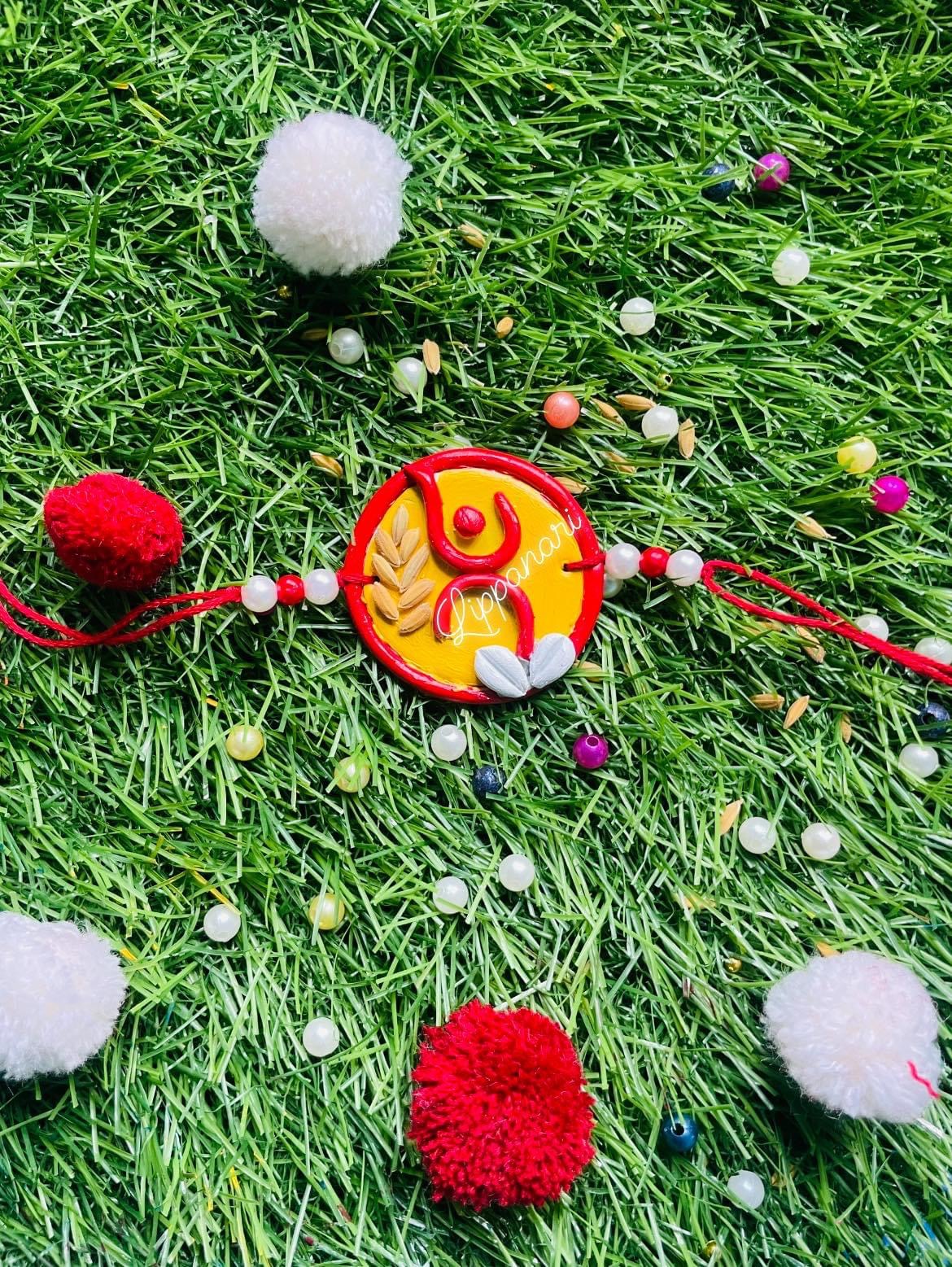 Handmade clay rakhi