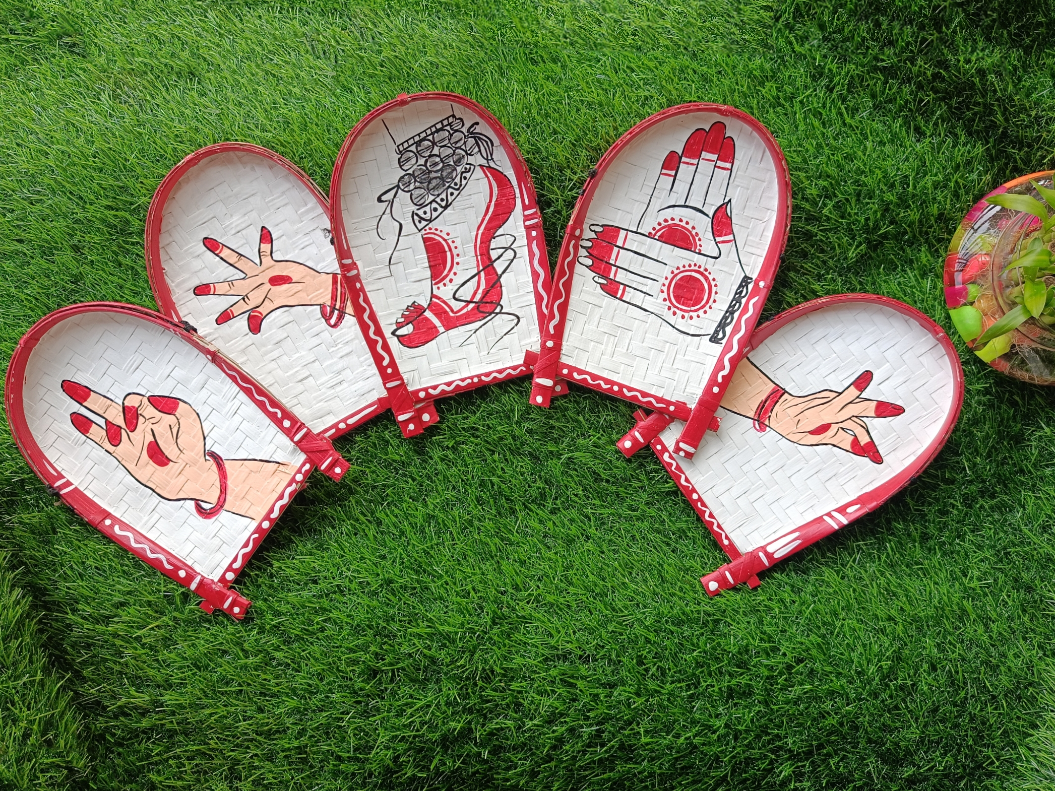 Mudra kulo set of 5 - hand mudra - feet mudra painting - dance theme decor